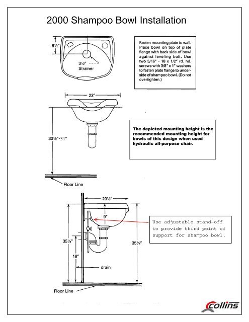 2000 Shampoo Bowl Installation - Collins Manufacturing Company
