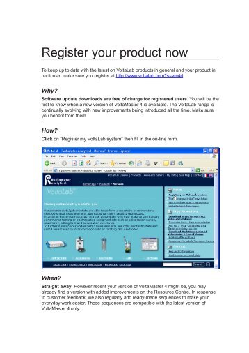 Register your product now - Radiometer Analytical