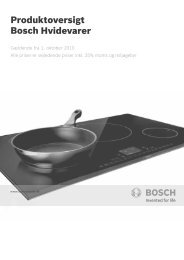 Produktoversigt Hvidevarer Bosch