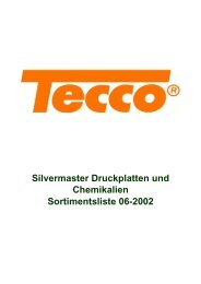Sortimentsliste 06-2002 Silvermaster Druckplatten und ... - Tecco