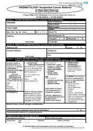 Cancer Referral form - Haematology