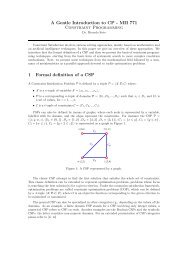 MII 771 Constraint Programming 1 Formal definition of a CSP