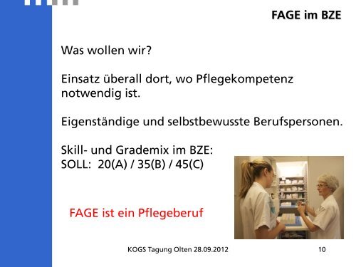 FAGE im BZE - OdA Gesundheit Bern