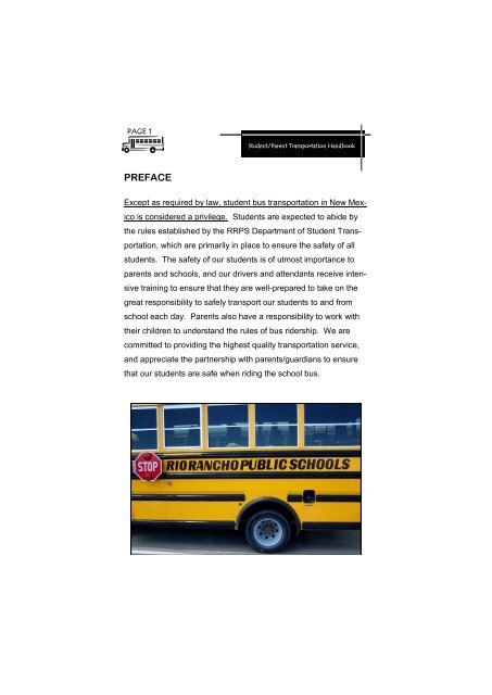 Rio Rancho Public Schools - Student Transportation - Rio Rancho ...