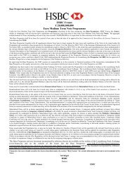 HSBC France â¬ 20,000,000,000 Euro Medium Term Note Programme
