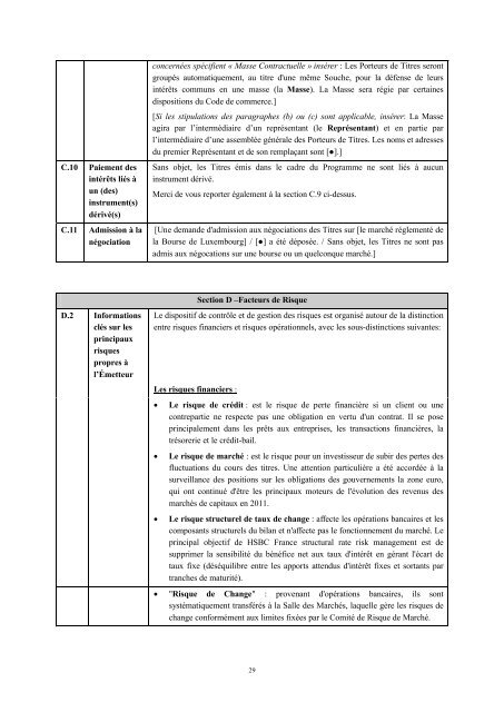 HSBC France â¬ 20,000,000,000 Euro Medium Term Note Programme