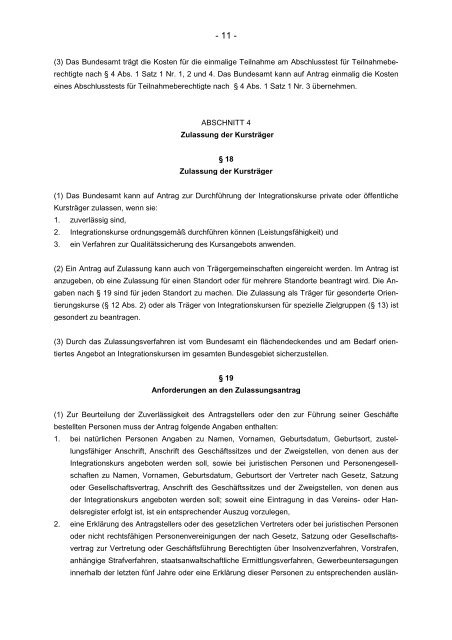 Integrationskursverordnung (pdf-Datei) - Netzwerk Weiterbildung