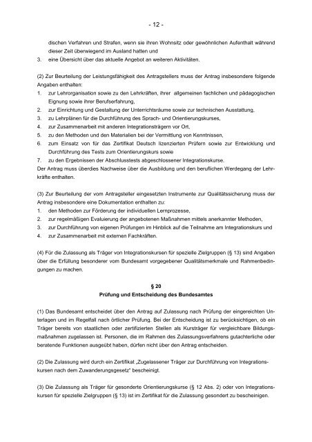 Integrationskursverordnung (pdf-Datei) - Netzwerk Weiterbildung