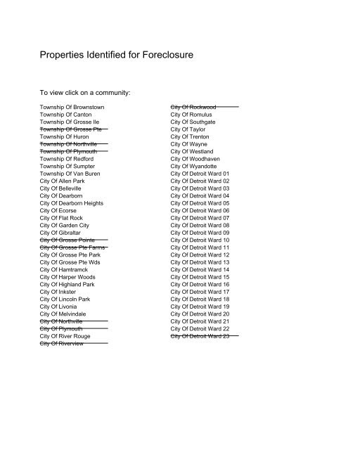 Properties Identified for Foreclosure - Bid4Assets.com