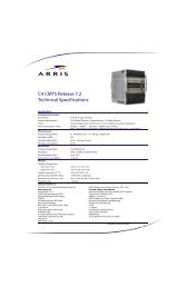 C4 CMTS Release 7.2 Technical Specifications - Arris