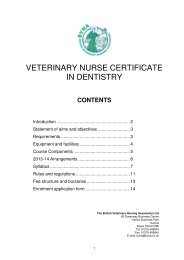 VETERINARY NURSE CERTIFICATE IN DENTISTRY - British ...