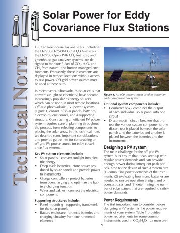 Solar Power for Eddy Covariance Stations