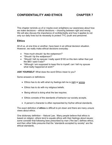 chapter 7: confidentiality and ethics - Texas Juvenile Justice ...