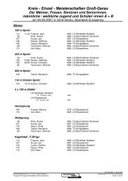 Teilnehmerliste - Sonntag - Leichtathletikweb.de