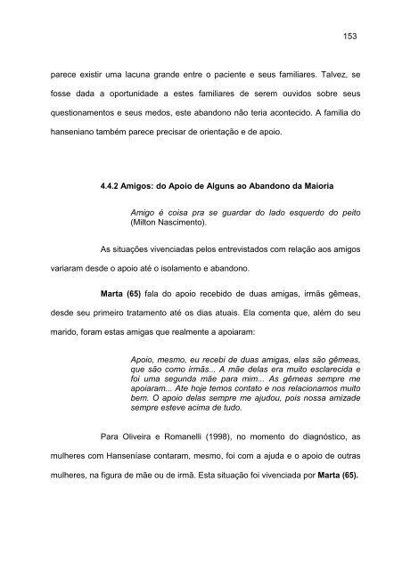 o mundo da vida do ser hanseniano - Instituto Lauro de Souza Lima