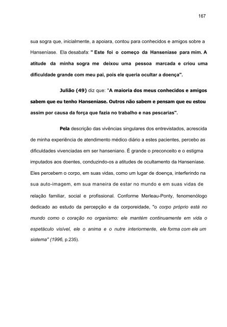 o mundo da vida do ser hanseniano - Instituto Lauro de Souza Lima