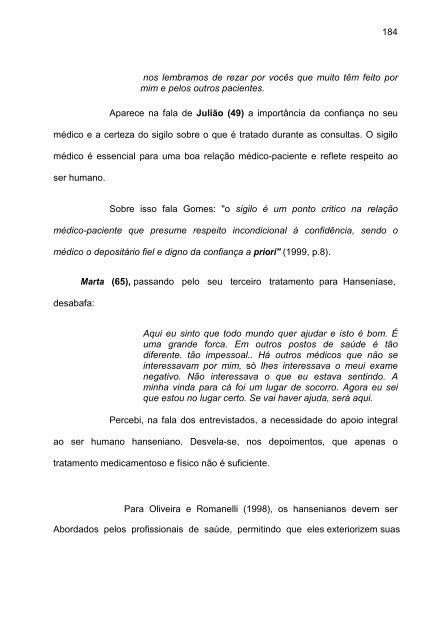 o mundo da vida do ser hanseniano - Instituto Lauro de Souza Lima