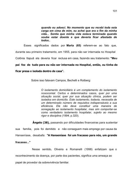 o mundo da vida do ser hanseniano - Instituto Lauro de Souza Lima