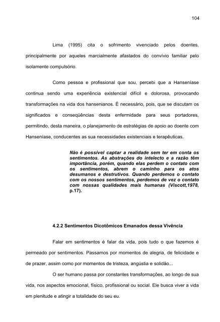 o mundo da vida do ser hanseniano - Instituto Lauro de Souza Lima