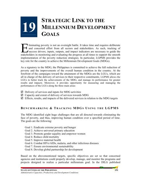 19 strategic link to the millennium development goals - LGRC DILG 10