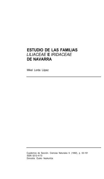 Estudio de las familias Liliaceae e Iridaceae de Navarra