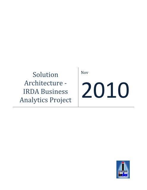 Solution Architecture Report - IRDA