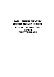 ZORLU ENERJİ ELEKTRİK ÜRETİM ANONİM ŞİRKETİ