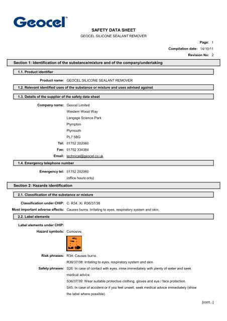 Product Safety Data Sheet - Trademate Home Page
