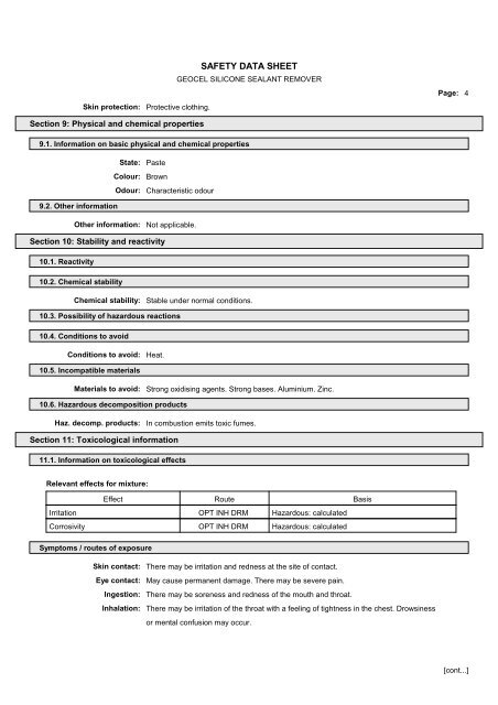 Product Safety Data Sheet - Trademate Home Page