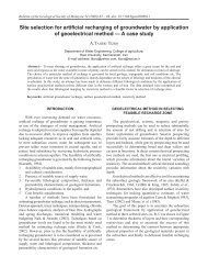 Site selection for artificial recharging of groundwater by application ...