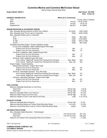 Cummins QSC 8.3 specs - Chauncey Creek Boats