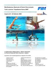 Vai ai risultati completi - Federazione Italiana Nuoto