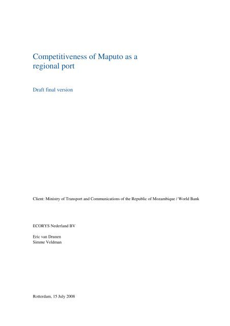 Competitiveness of Maputo as a regional port - MCLI