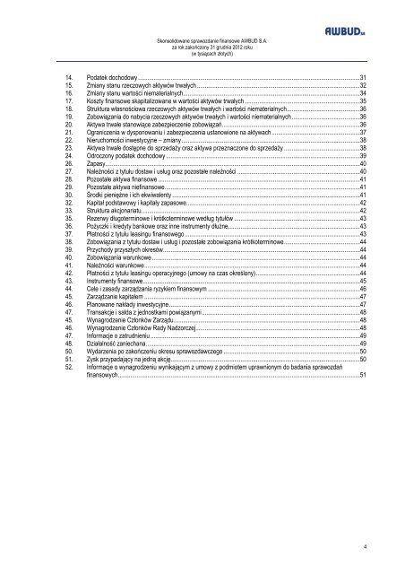 Skonsolidowane sprawozdanie finansowe 2012 pobierz - Awbud