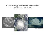 Kinetic Energy Spectra and Model Filters - CGD