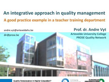 Andre Vyt, An integrative approach in quality management - EOQ