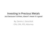 Investing in Precious Metals Just because it shines, doesn't mean it ...