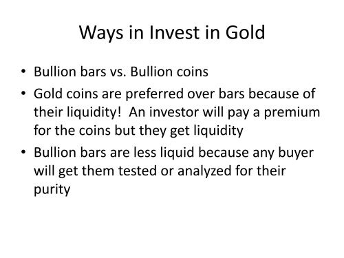 Investing in Precious Metals Just because it shines, doesn't mean it ...