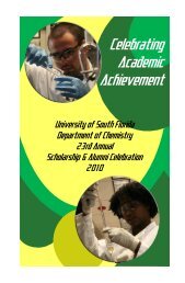 View the Awards Program - Chemistry - University of South Florida