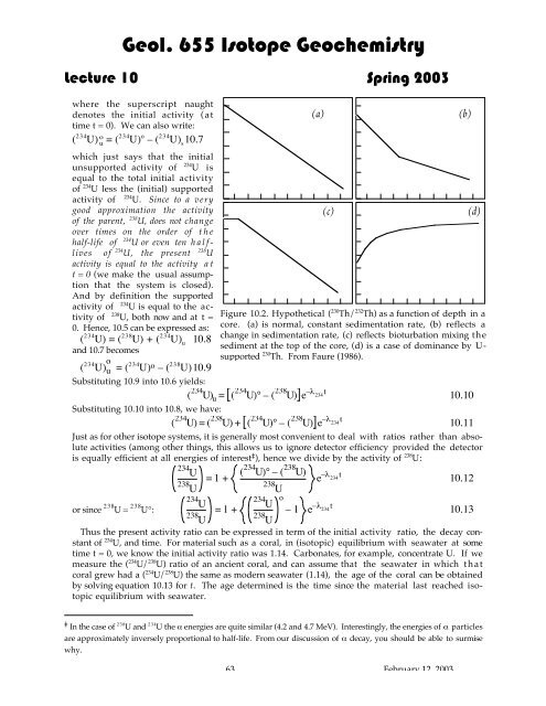 Lecture 10: Geochronology VI: U-Th decay series dating