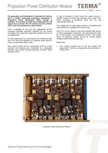 Propulsion Power Distribution Module - Terma