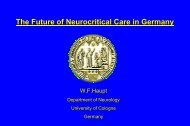 The Future of Neurocritical Care in Germany W.F. Haupt