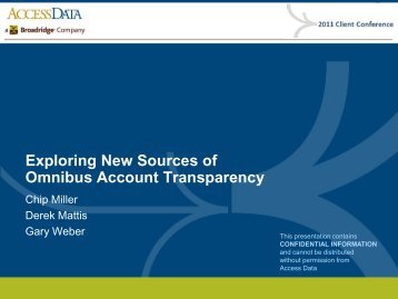 New Sources of Omnibus Transparency - Broadridge