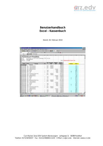 Excel - Kassenbuch