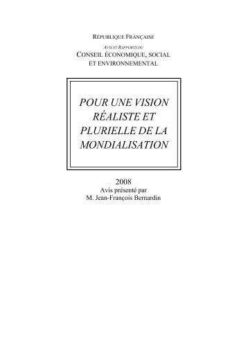 pour une vision réaliste et plurielle de la mondialisation