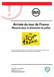 ArrivÃ©e du tour de France Mesures pour le dimanche 24 juillet - RATP