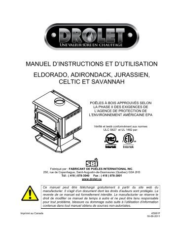 SPÃCIFICATION DES PRODUITS - Drolet