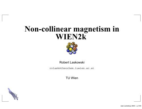 Non-collinear magnetism in WIEN2k
