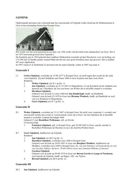 GIJMINK Generatie I Generatie II Generatie III - De Hofmarken