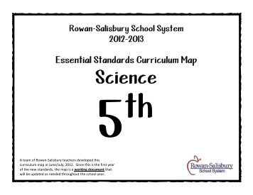 5th Grade Science Timeframe - Rowan-Salisbury School System